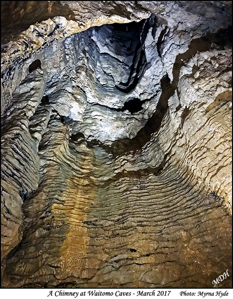 A chimney at Waitomo Caves