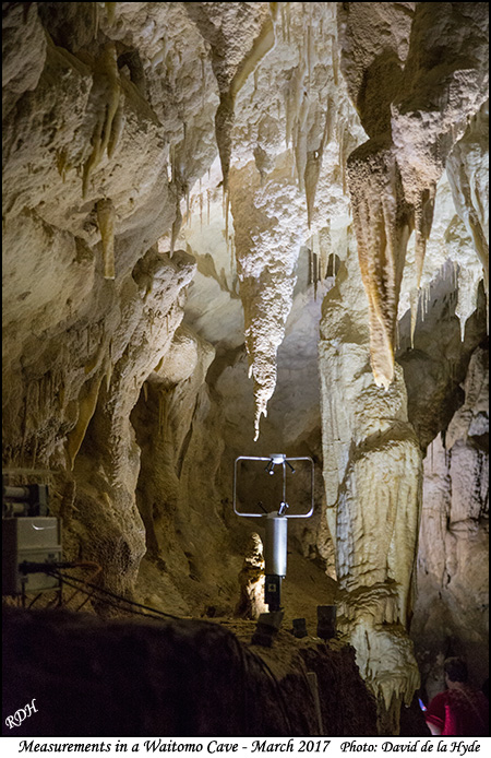 A Waitomo Stalactite and measuring instruments