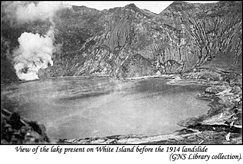 Crater Lake at White Island before 1914 eruption.