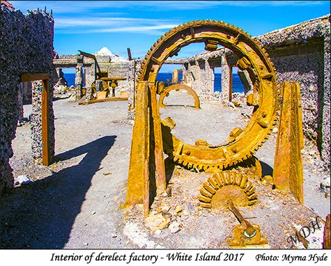 Interior of derelect factory - White Island