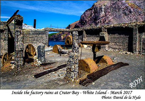 Inside sulphur factory ruins - White Island