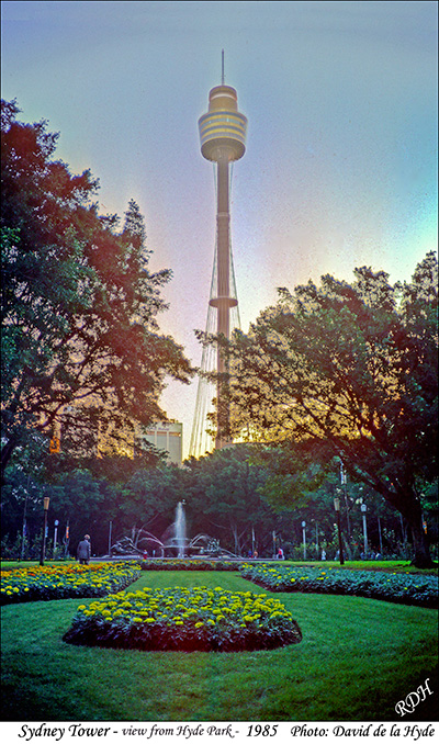 Sydney Tower - view from Hyde Park - 1985