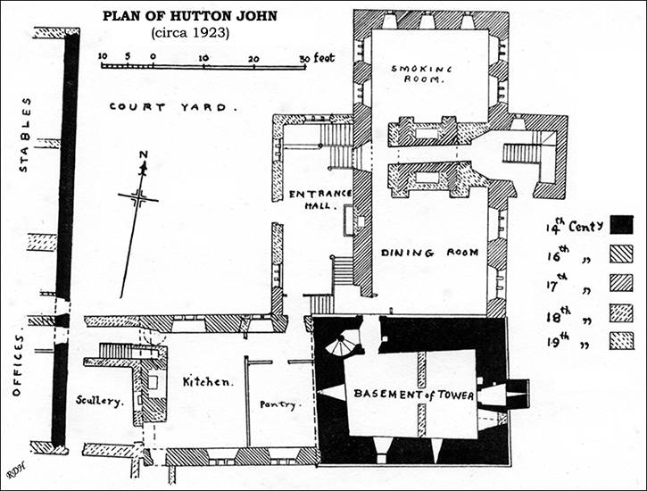 Plan of Hutton John - circa 1923