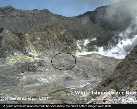 Geonet - White Island crater before eruption