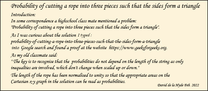 Introduction to cutting a string into three pieces