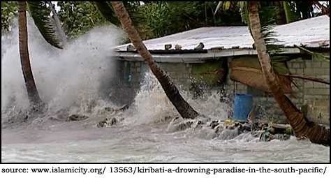 Kiribati - waves - house