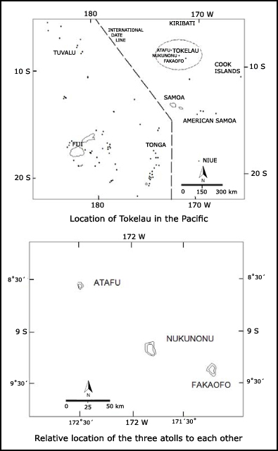 Location of Tokelau Atolls