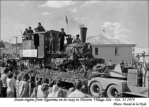 Ngaroma Steam Engine on its way to the Tauranga Historic Village Site