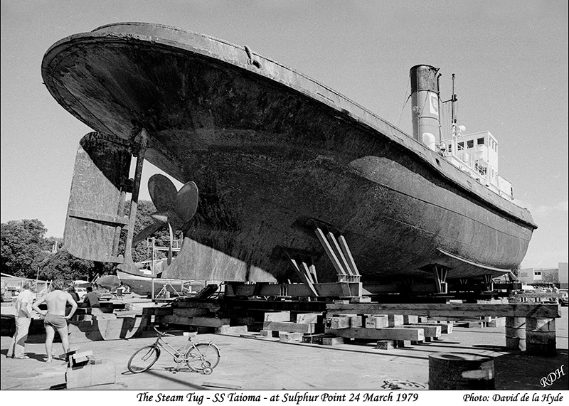 Steam Tug SS Taioma at Sulphur Point, 24 March 1979