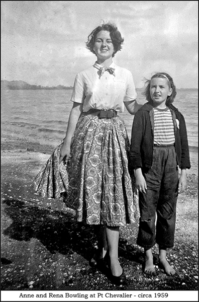 Anne and Rena Bowling - Pt. Chevalier - circa 1959