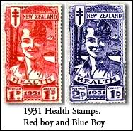 1931 Health Stamps - Blue Boy and Red Boy