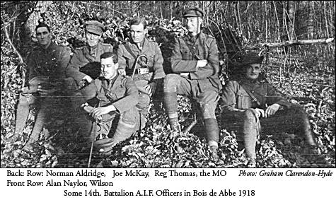 Some Officers of the 14th Battalion A.I.F in Bois de Abbe - 1918