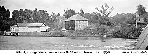 Wharf, warehouses, Stone Store and Mission House - Kerikeri 1950