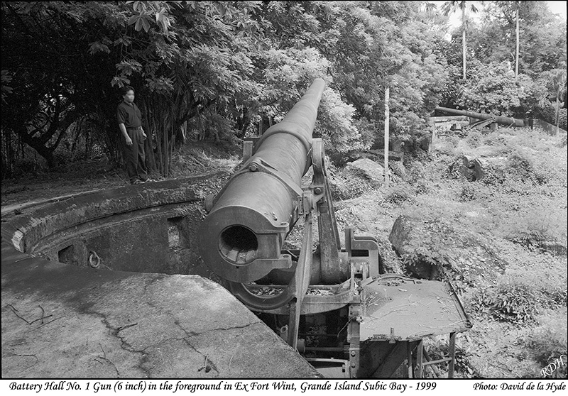 Battery Hall - Gun No. 1 in the foreground - Ex Fort Wint - Grande Island, Subic Bay 1999