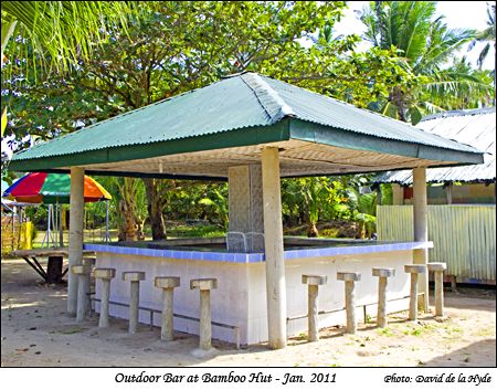 Outdoor bar at Bamboo Hut Beach Resort