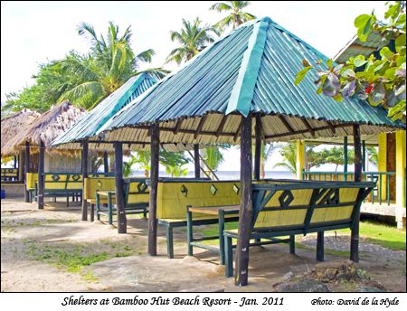 Shelters at Bamboo Hut Beach Resort