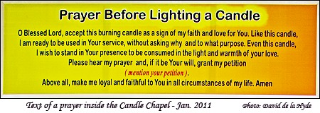Text of a candle prayer
