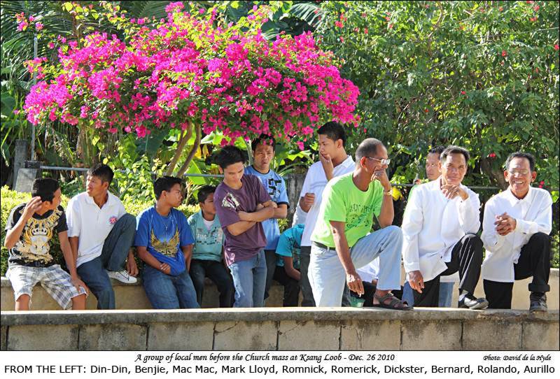 A group of local men before the Mass at Kusang Loob