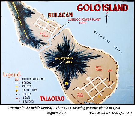 Painting of the location of LUBELCO power plants in Golo Island
