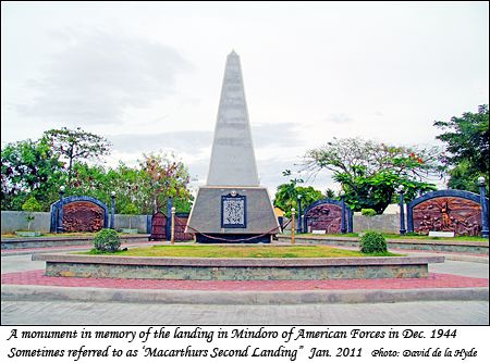 Monument commemorating the landing of American Forces in Dec. 1944 in San Jose, Mindoro 