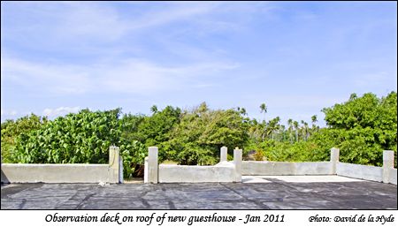Observation deck on roof of new guesthouse Jan. 2011