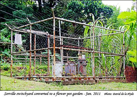 Possibly the original switchyard taking supply from Gozar and now converted to a flower pot garden