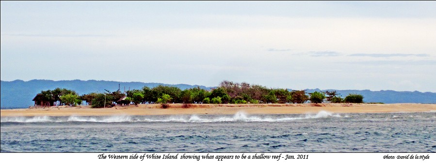 Western side of White Island showing what appears to be a shallow reef