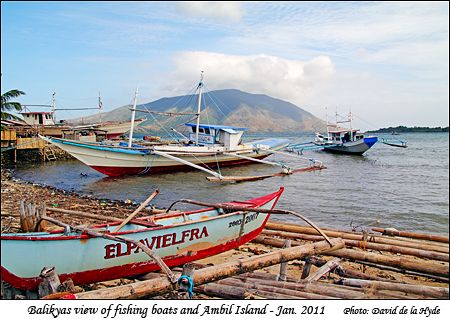 View of fishing boats and Ambil Island at Balikyas