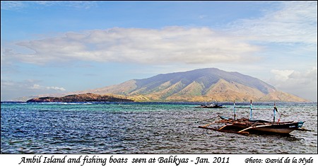 Ambil Island and fishing boats seen off Balikyas