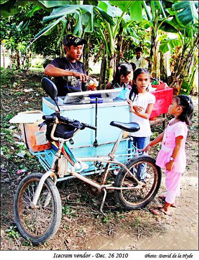 An icecream vendor at the Kusang Loob Church