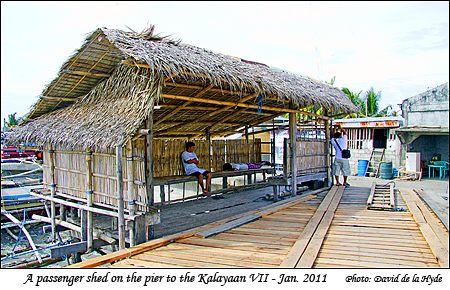 A passenger shed on the pier to the Kalayaan VII