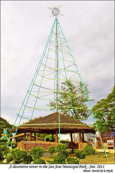 A decorative tower in San Jose Municipal Park, Occidental Mindoro
