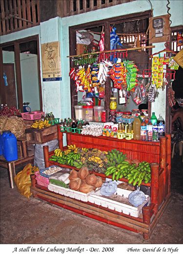 A typical stall at the Lubang Market
