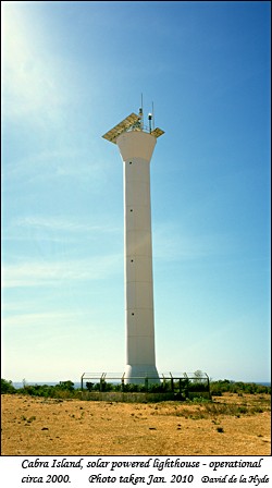 Cabra Island solar powered lighthouse
