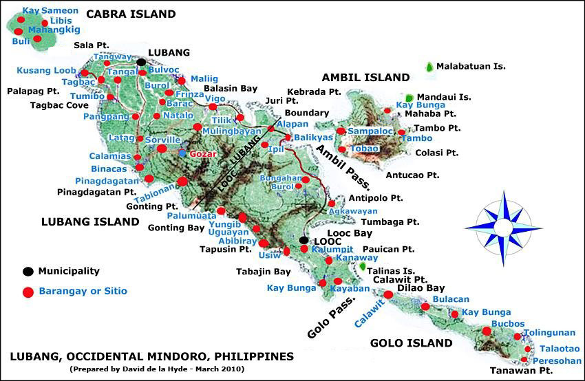 Map of Lubang Islands, Mindoro Occidental