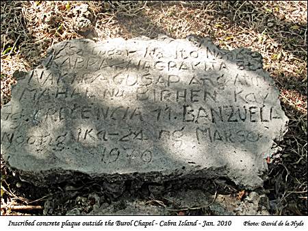 Inscribed stone at Buhol Chapel