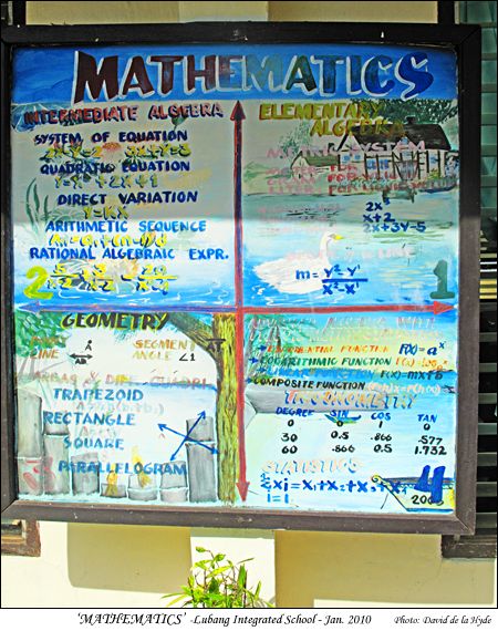'MATHEMATICS' - a display board at Lubang Integrated School