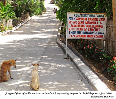 Typical public notice associated with engineering projects in the Philippines