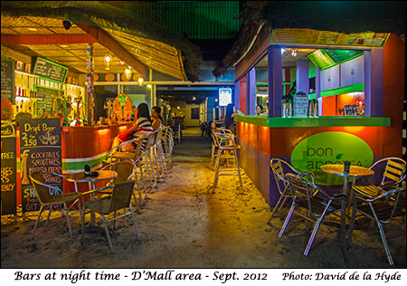 Bars at night time in Dmall area