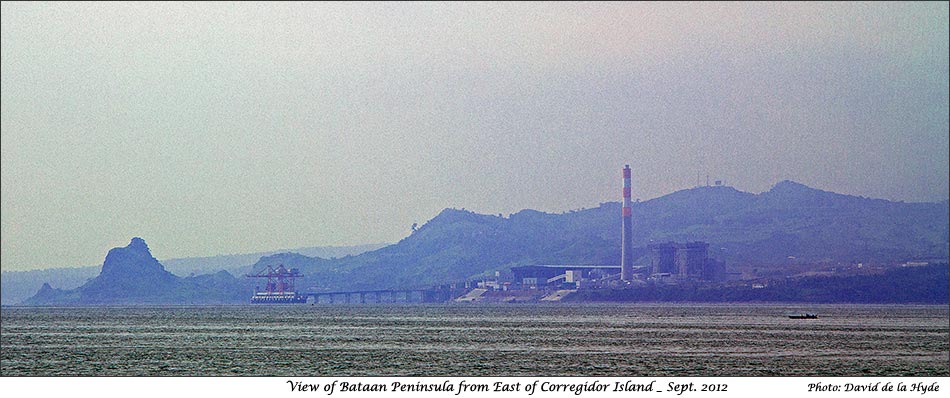 View of the Bataan peninsula from East of Corregidor Island
