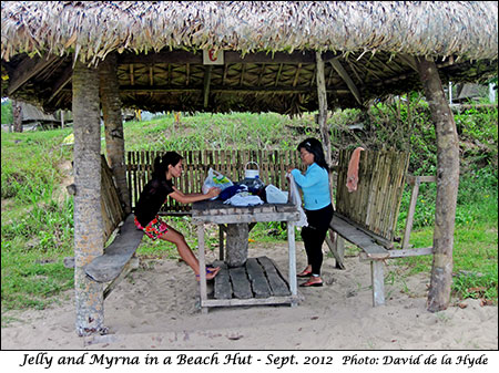 Jelly and Myrna in a Beach Hut