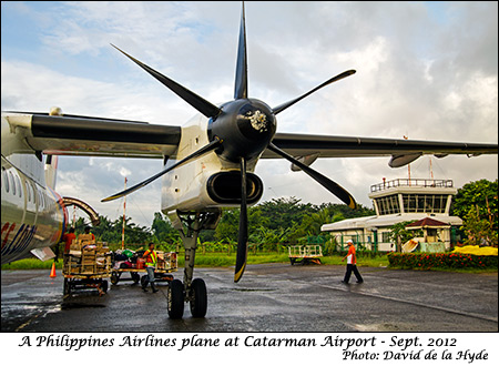 A Philippine Airlines plane at Catarman Airport