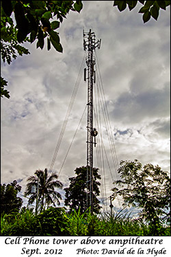 Cell phone tower above the university