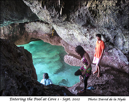 Descending into the pool at cove 1