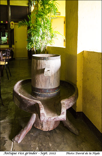 An antique rice grinder
