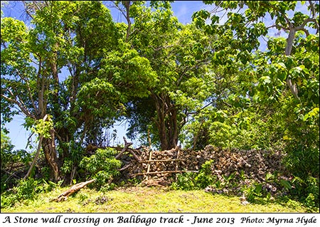 A stone wallcrossing on the Balibago track