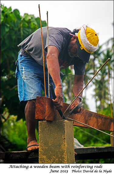 Positioning a beam on top of a concrete column