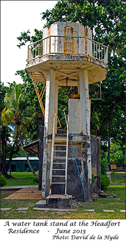 A water tank stand at the Headfort residence