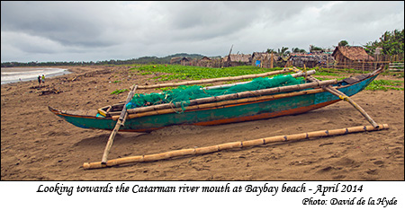 Looking towars the Catarman river mouth along Baybay beach