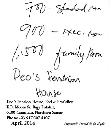 Rates for Deo's Pension House